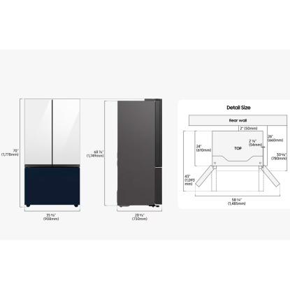 Samsung RF24BB620ES9EF amerikanerkøleskab, 487 + 187 liter