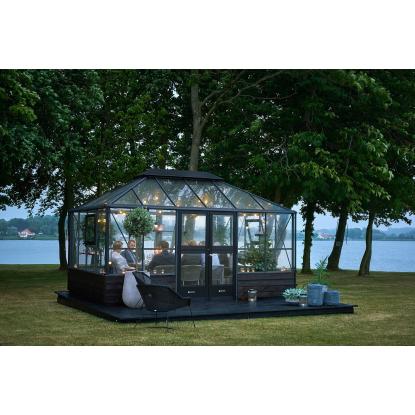 Juliana Grand Oase orangeri 13 m², murmodel, antracit, 3 mm hærdet glas