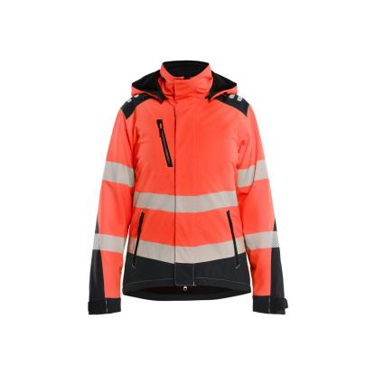 Blåkläder 4401 dame high vis letforet vinter softshelljakke, hi-vis rød/sort