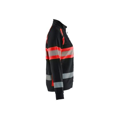Blåkläder 3505 dame high vis sweatshirt, sort/hi-vis rød