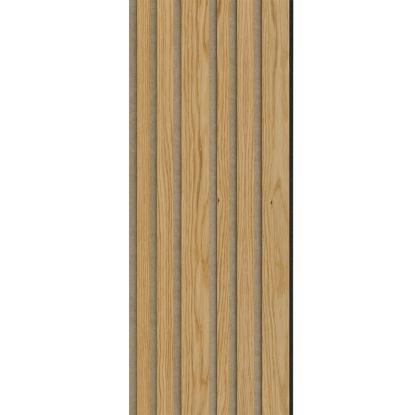I-Wood Basic Mixed akustikpanel, klar olieret, brun filt og sort kerne, egefiner, 17 x 300 mm 