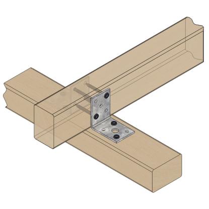 SIMA vinkelbeslag S35, rustfri kv. A4 - 50 x 50 x 2,0 x 35 mm