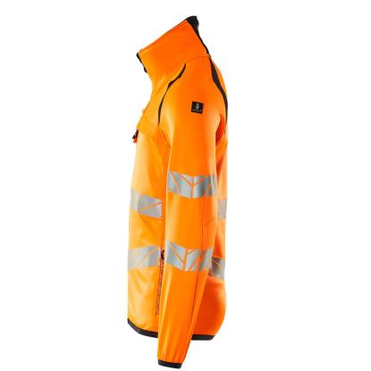 MASCOT ACCELERATE SAFE fleecetrøje med lynlås, hi-vis orange/mørk marine