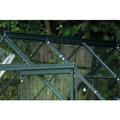 Halls Icon 6 drivhus 3,7 m², grøn, 3 mm hærdet glas