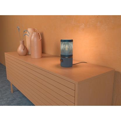 Herstal Jazz bordlampe, E27, blå/mat sort