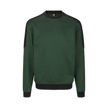 ID PRO Wear 0362 sweatshirt med kontrast, flaskegrøn