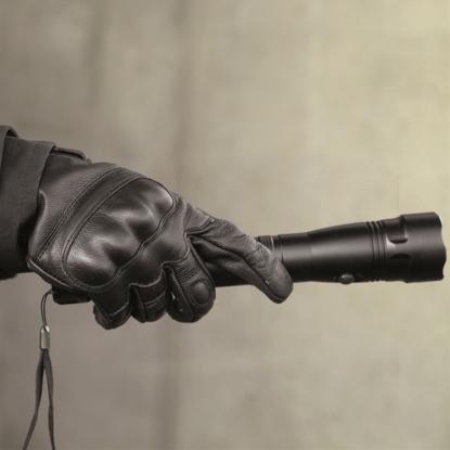 Mil-Tec Tactical læderhandsker med kno-beskyttelse, sort