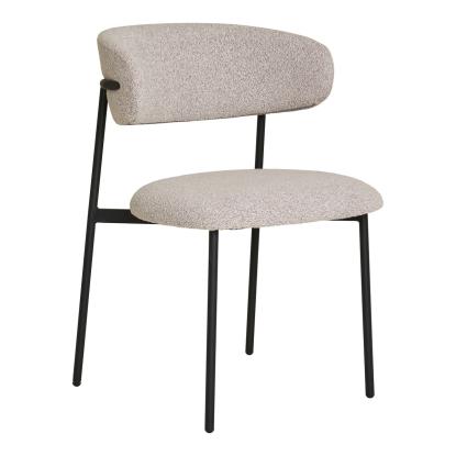 Mira spisebordsstol, bouclé og sorte ben, sand