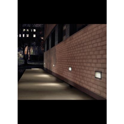 Norlys Grimstad LED indbygget væglampe, afskærmet, IP65, aluminium