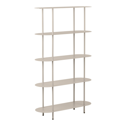 Rieti reol med fem hylder, metal, sand, 150 x 90 x 31 cm