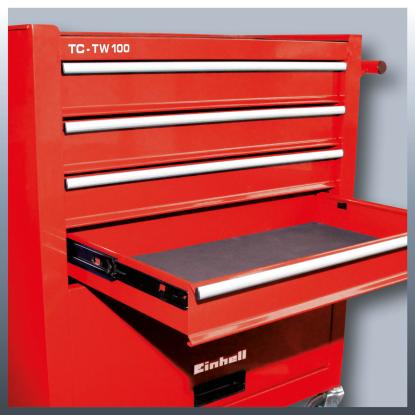 Einhell TC-TW 100 værkstedsvogn med 4 skuffer, 62 x 66 x 33 cm