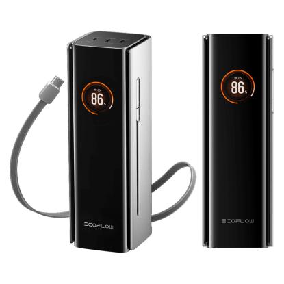 EcoFlow Rapid Pro powerbank med indbygget USB-C kabel, 27650 mAh, 300 W, sølv