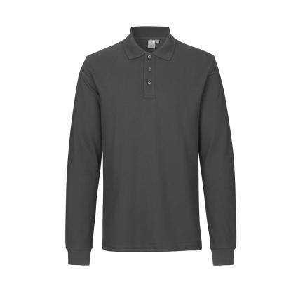 ID 0544 langærmet polishirt med stretch, koks grå