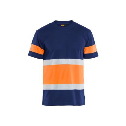Blåkläder 3387 high vis t-shirt, marineblå/hi-vis orange