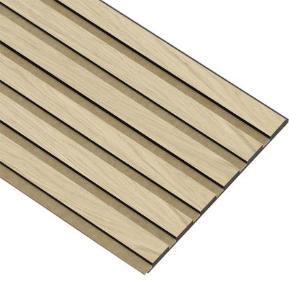 I-Wood Medio+ Original akustikpanel, ubehandlet natur, brun filt og sort kerne, egefiner, 17 x 300 mm