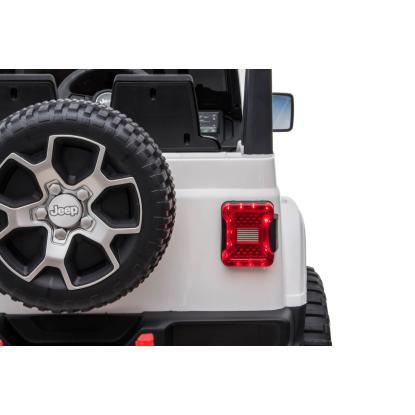 Jeep Wrangler Rubicon elbil til børn, 4 x 12V, hvid