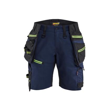 Blåkläder 7175 striker dame håndværker shorts stretch, mørk marineblå/hi-vis gul