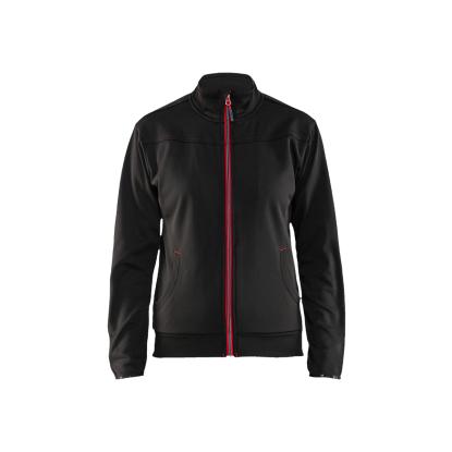Blåkläder 3394 dame sweatshirt full zip, sort/rød