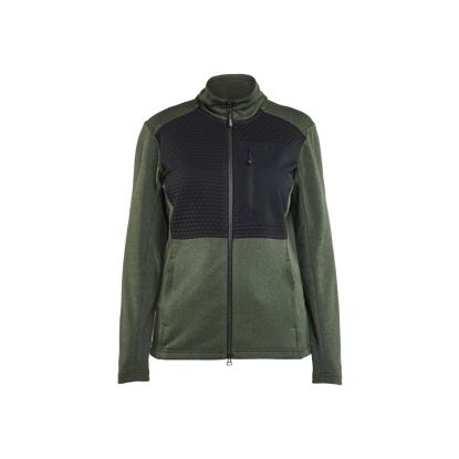Blåkläder 3549 dame sweatshirt full zip, efterårsgrøn/sort