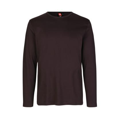 ID 0518 Interlock T-shirt med lange ærmer, mørk bordeaux