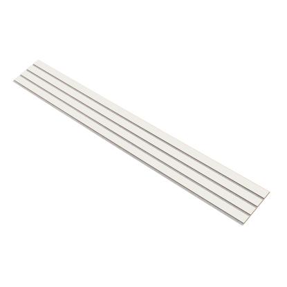 I-Wood Basic 4-lamel akustikpanel, hvidmalet, grå filt og lys kerne, folie, 16 x 300 mm 