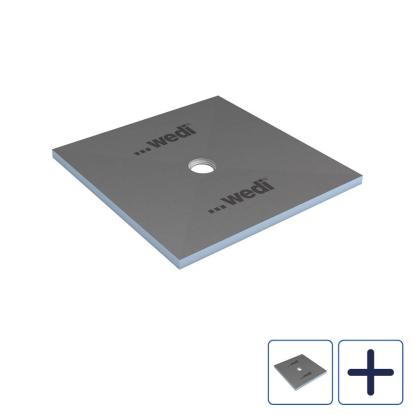 wedi Fundo Primo gulvelement med centralt afløb, kvadratisk, 40 mm