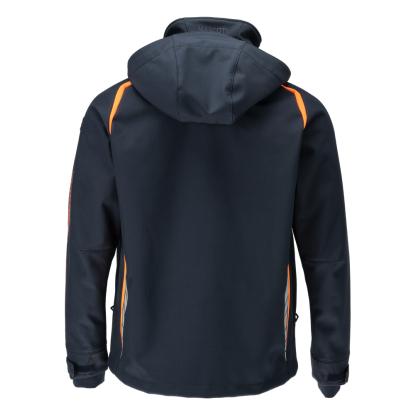 MASCOT ACCELERATE SAFE softshell jakke med hætte, mørk marine/hi-vis orange