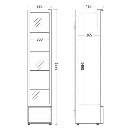 Scandomestic SD 226 BE displaykøleskab, 144 liter