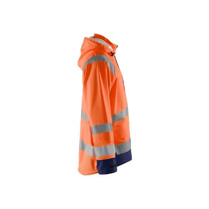 Blåkläder 4323 high vis regnjakke level 1, hi-vis orange/marineblå