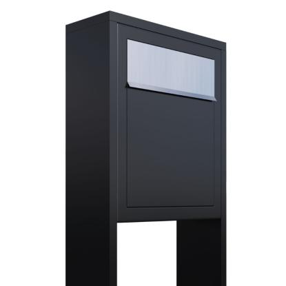 Bravios Base postkasse med stander, rustfrit indkast, sort