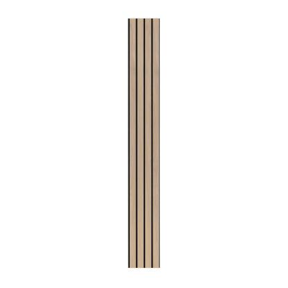 I-Wood Medio+ 4-lamel akustikpanel, ubehandlet natur, sort filt og sort kerne, egefiner, 17 x 300 mm