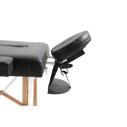 Massagebriks, foldbar, træ, sort, 185 x 70 cm - 3 sektioner