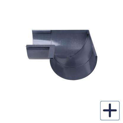 Plastmo indvendig gering, PVC, grafit, 90°