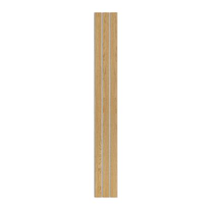 I-Wood Basic 3-lamel akustikpanel, klar olieret, grå filt og lys kerne, egefiner, 16 x 300 mm 