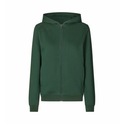 ID PRO Wear CARE 0389 hættetrøje med lynlås, dame, flaskegrøn