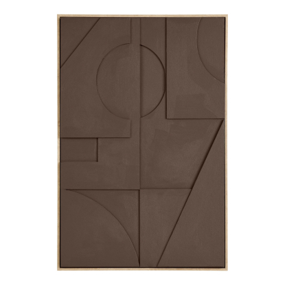 Isabella relief vægdekoration No. 1, brun, 60 x 90 cm