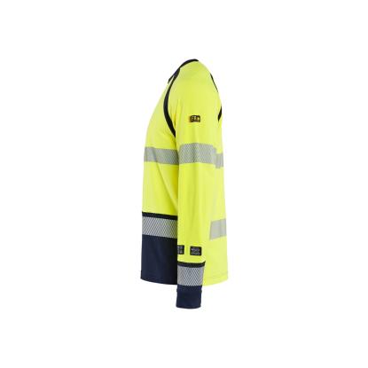 Blåkläder 3436 multinorm t-shirt lang ærme inherent, hi-vis gul/marineblå