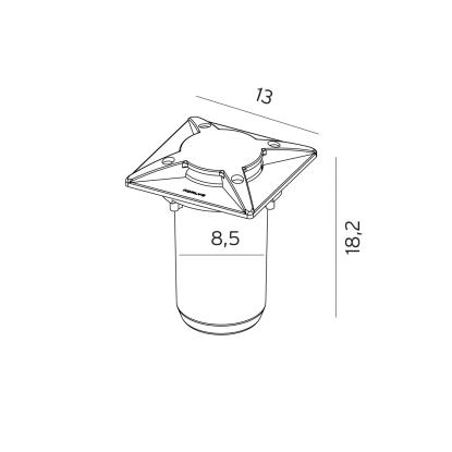 Norlys Rena LED nedgravningsspot, firkant, GU10, IP68, sort