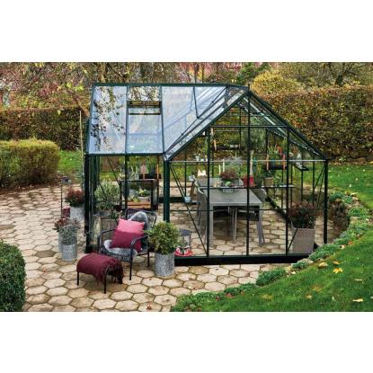 Halls Icon Gardenhouse 8 drivhus 13,0 m², grøn, 3 mm hærdet glas
