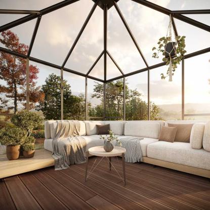 KGT PaviLux pavillondrivhus, antracitgrå, 12,25 m²