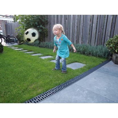 Plastmo HexaLine 2.0 rende uden rist, sort, 1 meter