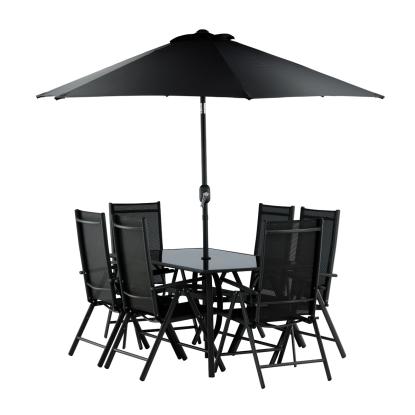 Venture Design Brekki havebordssæt med parasol, sort