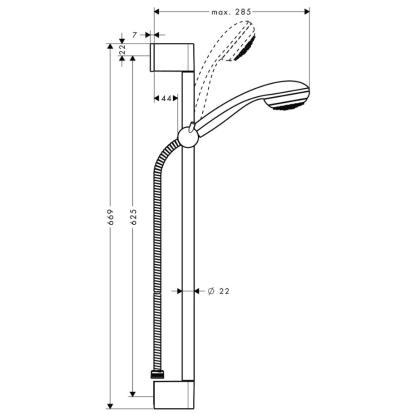 hansgrohe Crometta brusesæt, Ø85 mm, 1-jet, krom
