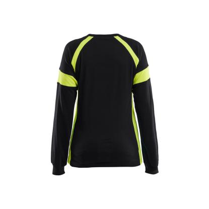 Blåkläder 3521 dame t-shirt lang ærme, sort/hi-vis gul