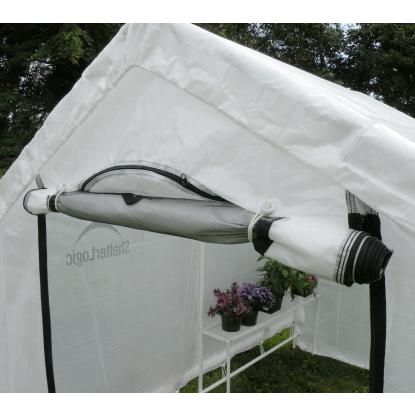 ShelterLogic drivhus med hylde, hvid - 4,32 m²