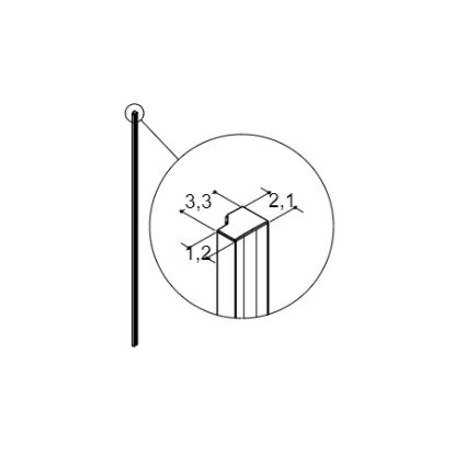 Scanbad Match anslagsliste 8 til model A, B, C, smal, satin