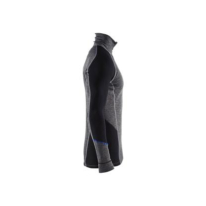 Blåkläder 4899 undertrøje merinould half zip warm, mellemgrå/sort