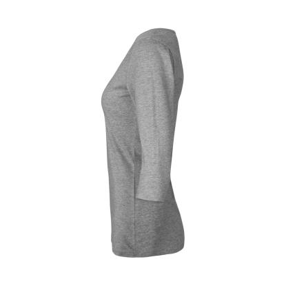 ID 0597 Stretch T-shirt med korte ærmer, dame, grå melange