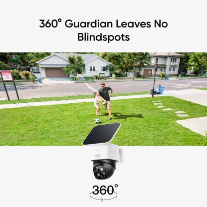 eufy S340 SoloCam sikkerhedskamera med dreje-, vippe- og zoomfunktion, 3K, solcelledrevet