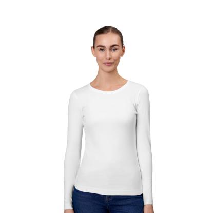 ID 0509 Interlock T-shirt med lange ærmer, dame, hvid